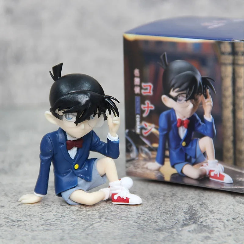 Detective Conan Anime Figure Conan Edogawa Action Figure Model Dolls Collection Kids Toys Car Ornament Kawaii Desktop Decoration